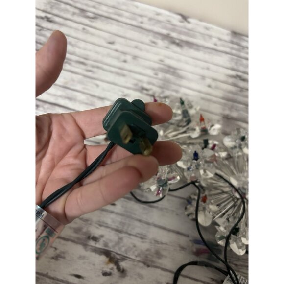 PAIR Christmas Wall Hanging Tree Toppers Snowflake Decor Multicolored Lights 6” - Picture 7 of 15